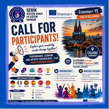 Erasmus+ Gençlik Değişimi Projesi Katılımcı Çağrısı